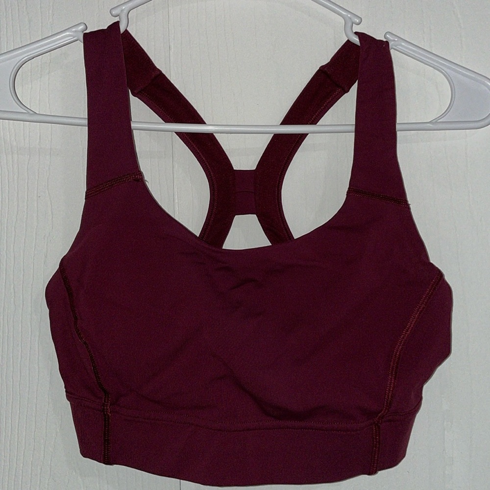 Burgundy Lululemon Sports Bra Size 4